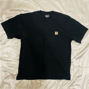 Carhartt Mens Black Short Sleeve Crewneck Pocket Tee Size L